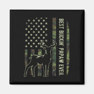 Aimant Meilleur Buckin' Papaw Camo Drapeau américain Chas