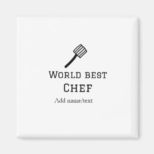 Aimant Meilleur chef du monde ajouter nom texte cuisine m
