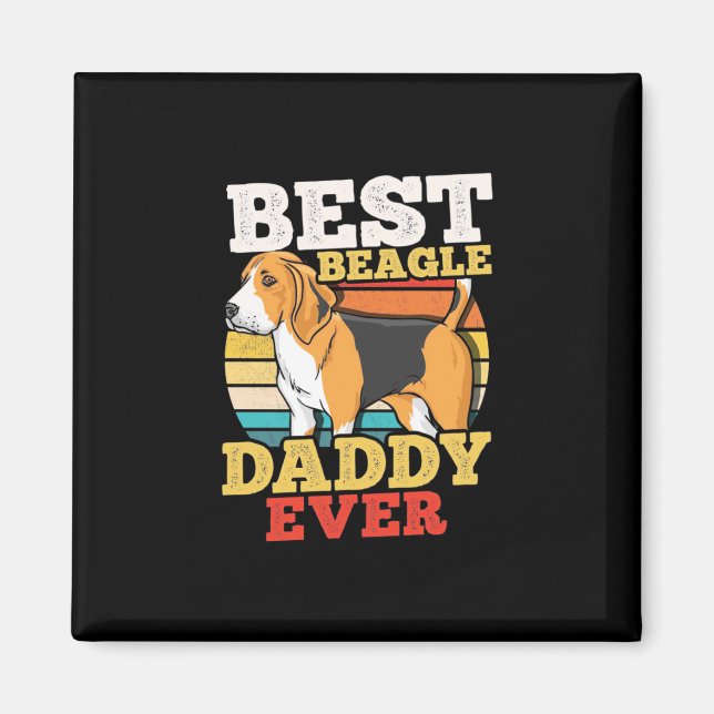 Aimant Meilleur Chien Beagle Papa Jamais (Devant)