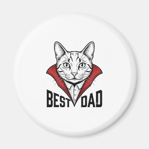 Aimant Meilleur design de gravure vintage de chat vampire