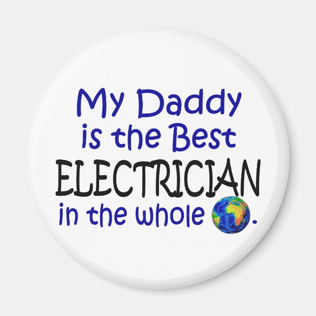 Aimant Meilleur Électricien Au Monde (Papa) (Devant)