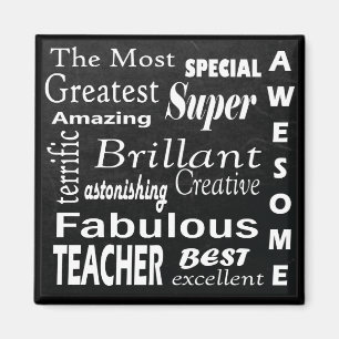 Aimant Meilleur Enseignant Chalkboard Sous Typographie Ar