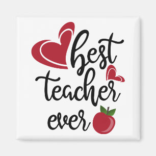 Aimant Meilleur enseignant jamais typographie