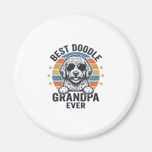Aimant Meilleur grand-père doodle vintage design de t-shi