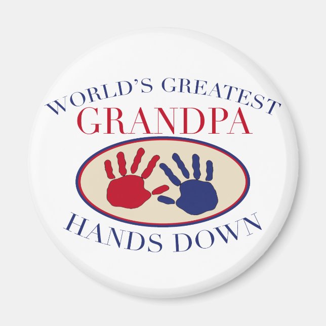 Aimant Meilleur Grand-Père Haut la Main (Devant)