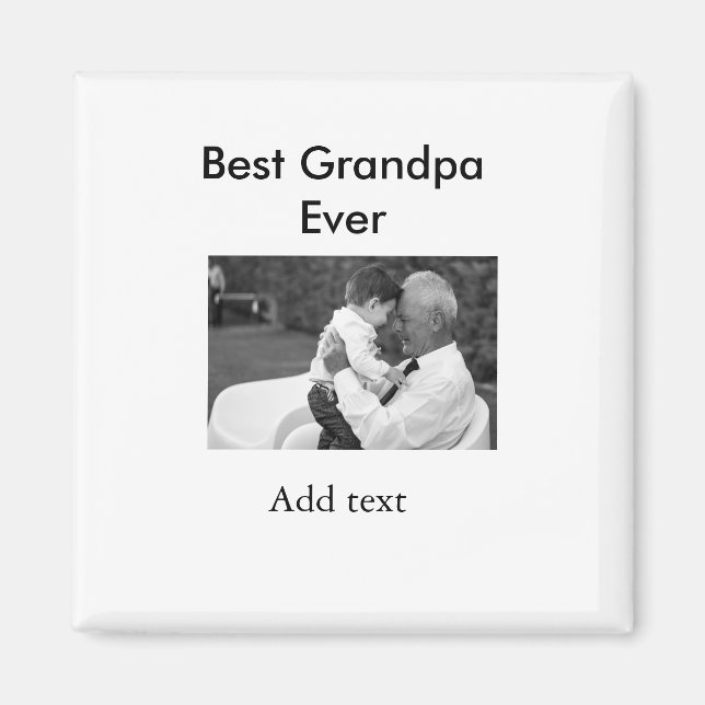 Aimant Meilleur grand-père jamais ajouter photo nom class (Devant)