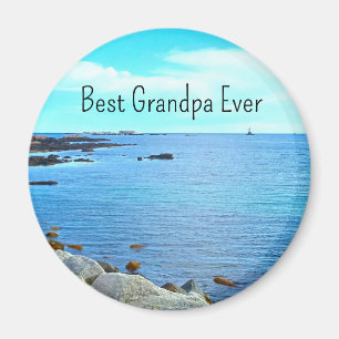 Aimant Meilleur Grand-Père Jamais Océan Bleu Photo Ciel A