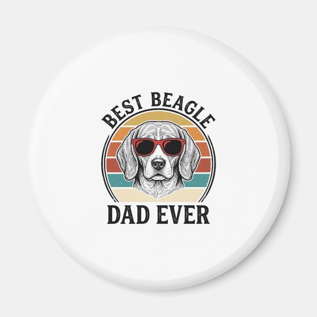 Aimant Meilleur papa Beagle de tous les temps Design de t (Devant)