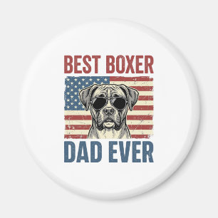 Aimant Meilleur Papa Boxer Vintage Chien