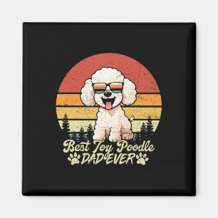 Aimant Meilleur papa caniche jouet blanc vintage pour la