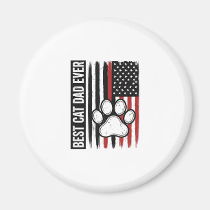 Aimant Meilleur papa chat patriote Design de drapeau de p