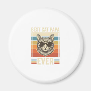 Aimant Meilleur Papa Chat Vintage Conception de T-Shirt p