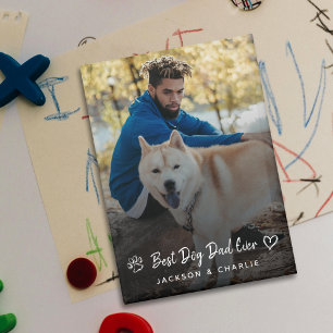 Aimant Meilleur Papa Chien Ever  Photo et Nom Personnalis