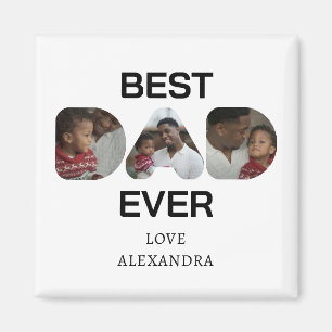 Aimant Meilleur Papa Collage Photo Cadeau pour Papa