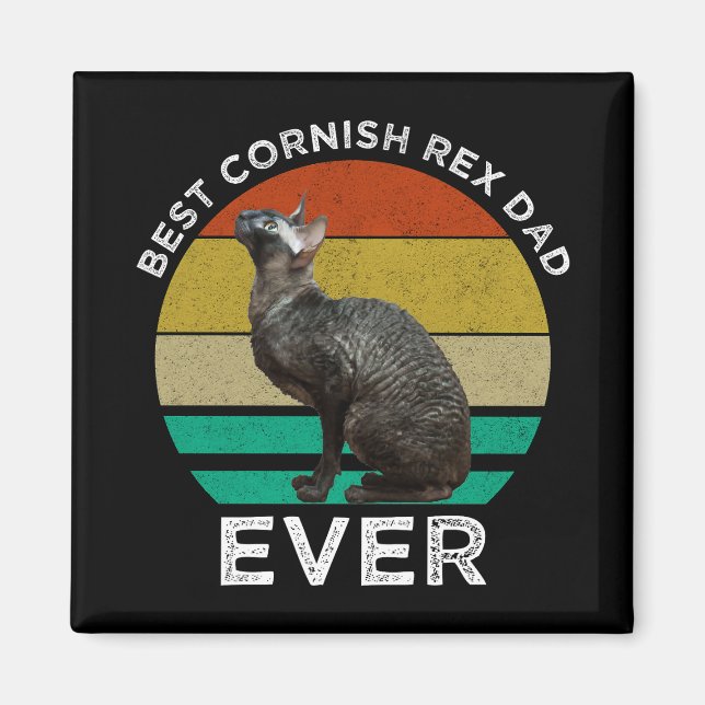 Aimant Meilleur Papa Cornish Rex de tous les temps (Devant)