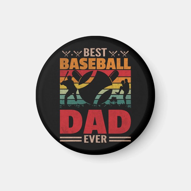 Aimant Meilleur papa de baseball (Devant)