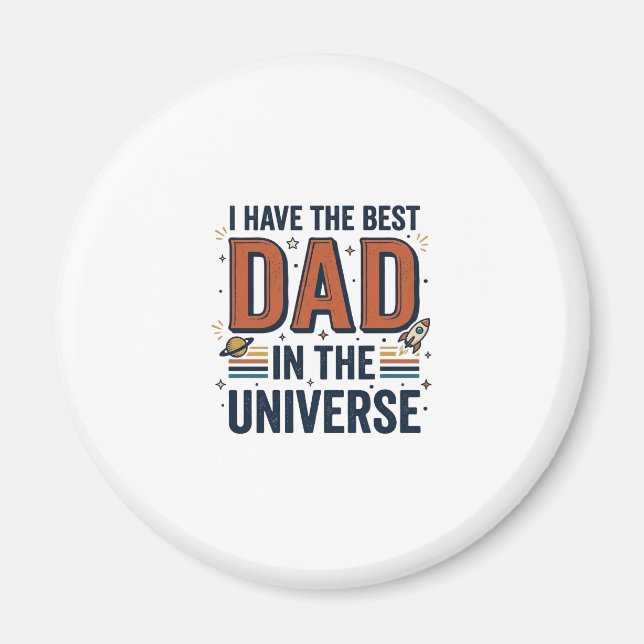 Aimant Meilleur papa de l'univers conception vectorielle  (Devant)