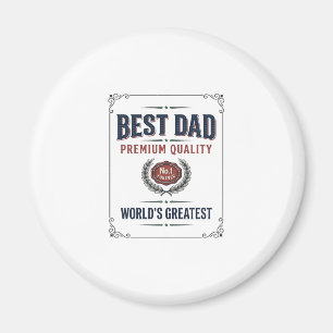 Aimant Meilleur Papa Design de T-Shirt avec Gravure Vinta