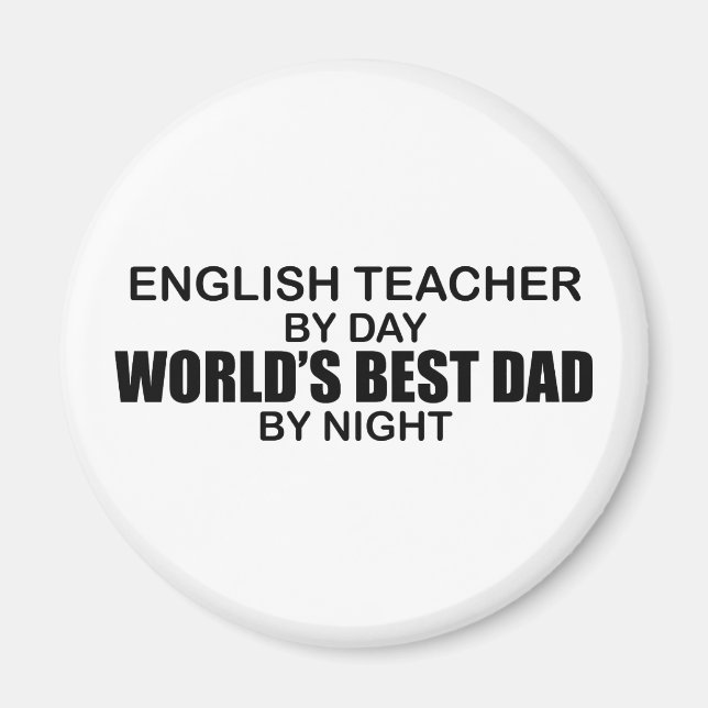 Aimant Meilleur papa du monde - Enseignant anglais (Devant)