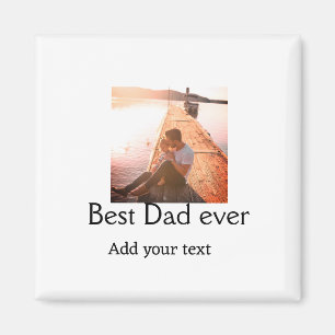 Aimant Meilleur papa jamais ajouter nom image fête des pè