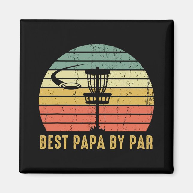 Aimant Meilleur Papa Par Par Cadeau Drôle de Golf de Disq (Devant)