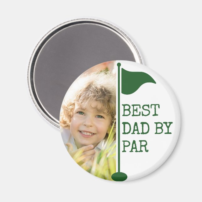 Aimant Meilleur Papa Par Photo Drapeau de Golf (Recto/Verso)