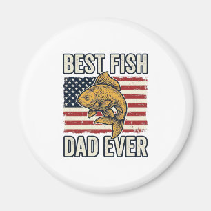 Aimant Meilleur Papa Poisson Jamais T-Shirt Vintage Poiss