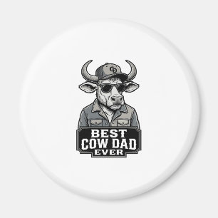 Aimant Meilleur papa vache jamais design de gravure vinta