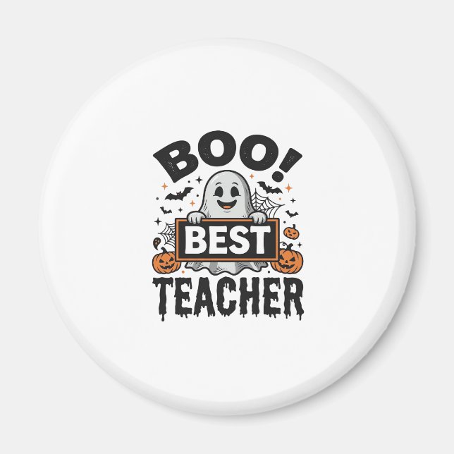 Aimant Meilleur professeur Boo Design de professeur Hallo (Devant)