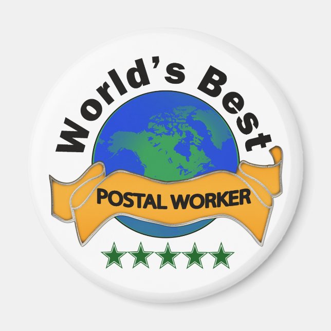 Aimant Meilleur travailleur postal au monde (Devant)