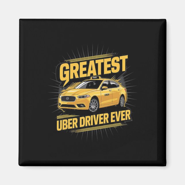 Aimant Meilleur Uber Driver Jamais Uber Driver Funny 1 (Devant)
