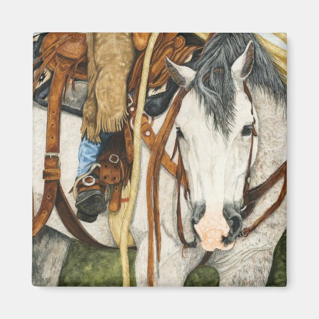 Aimant Meilleure demi - Western Horse & Rider (Devant)