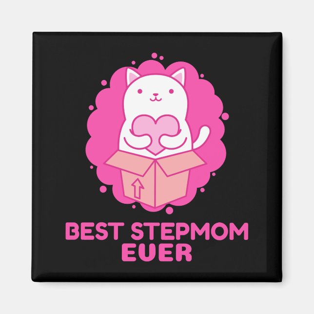 Aimant Meilleure étape Maman toujours Chat avec un coeur (Devant)