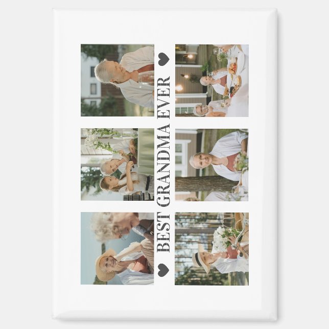 Aimant Meilleure Grand-mère Collage de Photos – Cadeau av (Recto)