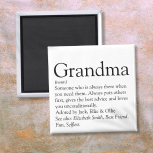 Aimant Meilleure Grand-mère du Monde, Définition de Grand