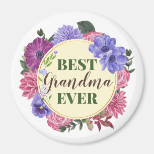 Aimant Meilleure Grandma Jamais couronnes florales