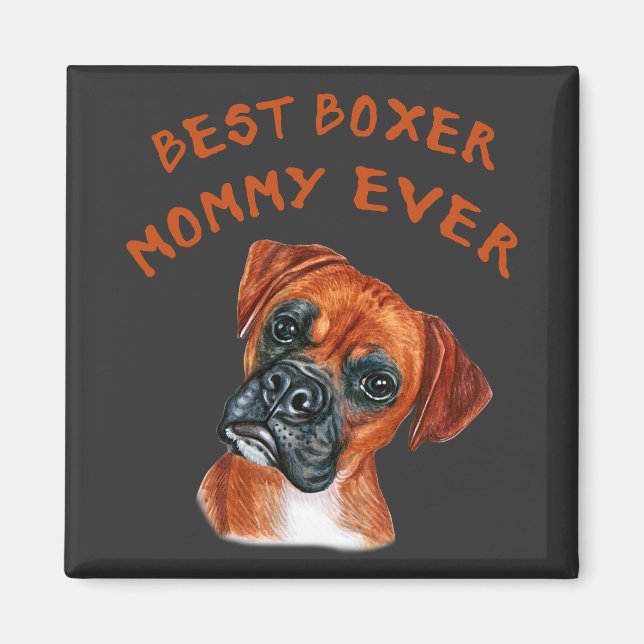 Aimant Meilleure maman Boxer jamais (Devant)