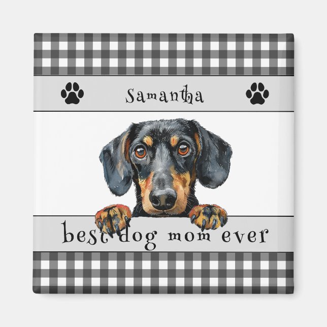 Aimant Meilleure maman chien jamais Dachshund Custom (Devant)