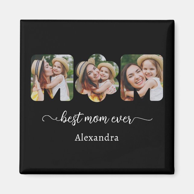 Aimant Meilleure Maman Collage de Photos Cadeau pour Mama (Devant)