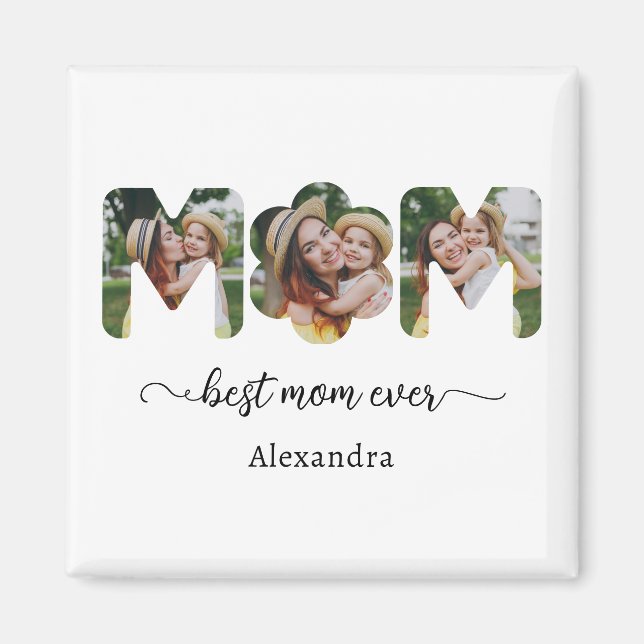 Aimant Meilleure Maman Collage de Photos Cadeau pour Mama (Devant)