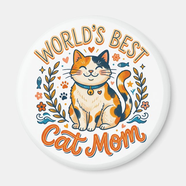 Aimant Meilleure maman de chat du monde !   (Devant)