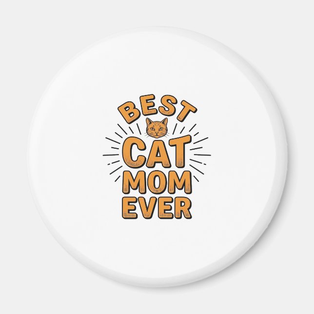 Aimant Meilleure maman de chat jamais design de gravure v (Devant)