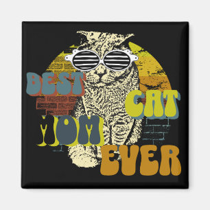 Aimant meilleure maman de chat jamais, mignon vintage rét