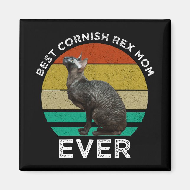 Aimant Meilleure Maman de Cornish Rex (Devant)