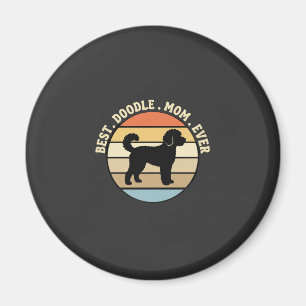 Aimant Meilleure maman Doodle Rétro Chien