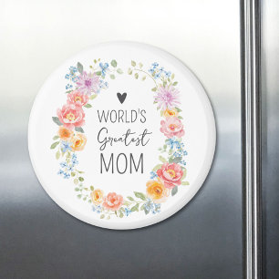 Aimant Meilleure Maman du Monde Citation Personnalisée Fl