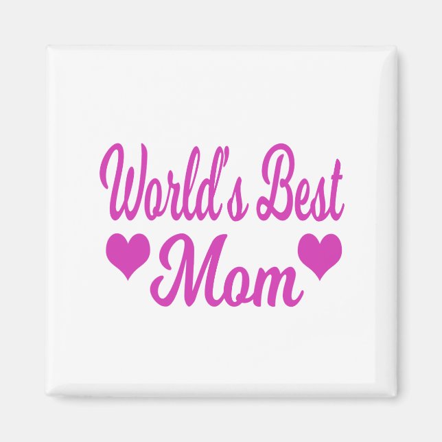 Aimant Meilleure Maman du Monde Rose (Devant)