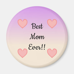 Aimant Meilleure maman jamais avec les coeurs