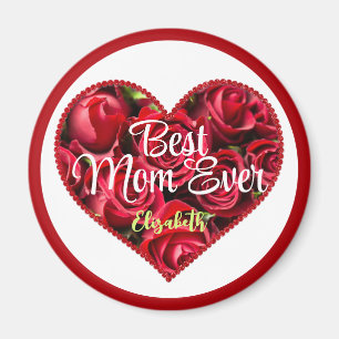 Aimant Meilleure Maman Jamais Coeur Rouge Élégante Fête d