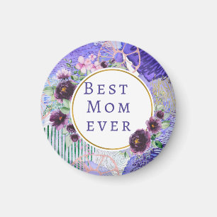 Aimant Meilleure maman jamais en violet